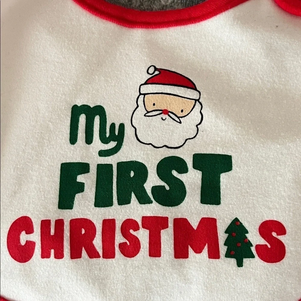 Carter's Festive Santa Baby Bib - Red, Green, and White